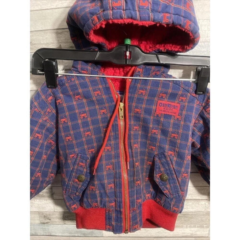 Vintage Oshkosh B’Gosh 24 month boys coat red & blue